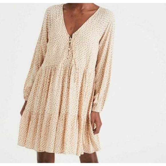 American Eagle By Payless Dresses & Skirts - American‎ Eagle Ditsy Floral Print Mini Dress Tiered Long Sleeve Medium